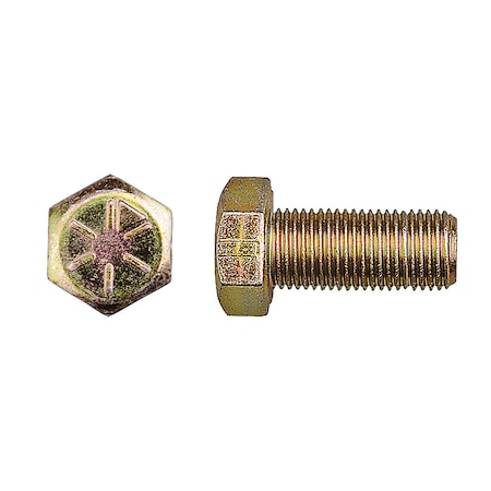 Disco Grade 8, 9/16"-18 Hex Head Cap Screw, Zinc Yellow Steel, 1-1/4 in L 11710PK