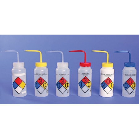 Bel-Art Methyl Ethyl Ketone 4-Color Safety-Labeled Wash Bottle F11716-0012