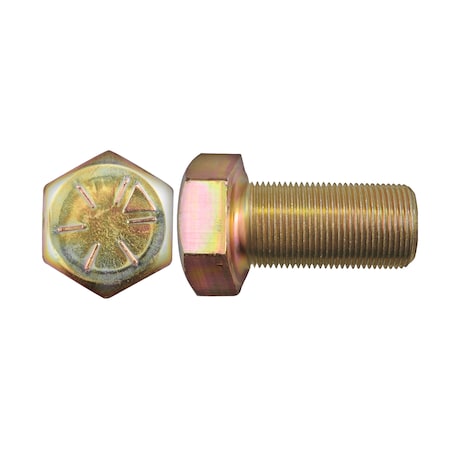 Disco Grade 8, 1"-14 Hex Head Cap Screw, Zinc Yellow Steel, 2 in L 11782PK