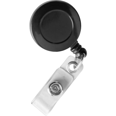 Baumgartens Reel, Badge, Retractable, Bk, PK25, Black, Plastic, Badge Holder, 25 PK 68424