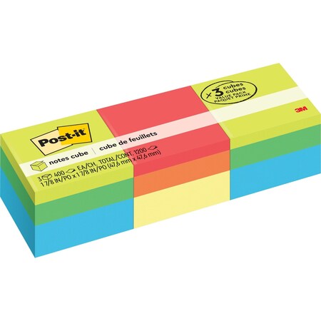 Post-It Post-itNotes Cube 2051-3PK, 2"x2", PK8 2051-3PK