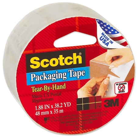Scotch Tear By Hand Mailing Packaging Tape, PK6 3842