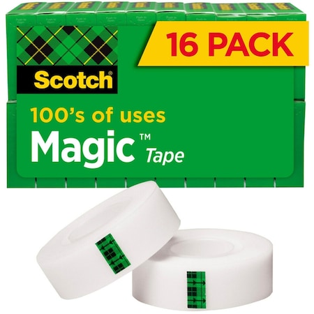 Scotch Tape, Roll, Inv, 3/4X1000, PK16 810K16