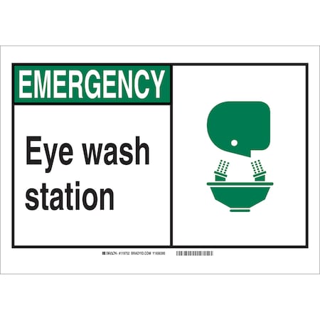 Brady Safety Sign, 10 in Height, 14 in Width, Polyester, Rectangle, English 119752