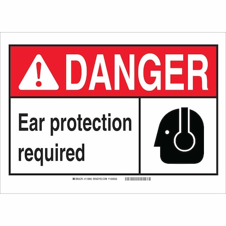 Brady Danger Sign, 10 in Height, 7 in Width, Aluminum, Rectangle, English 119749