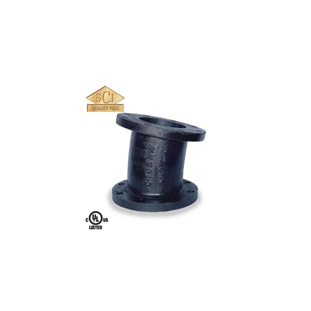 Smith-Cooper Flanged Bend, 11-1/4, Duc. Iron, 150lb, 6" 4319001012
