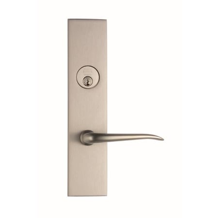 Omnia LH SGL CYL 212BS Mort Stainless 42 LVR 12000 Plate Satin Nickel 12042A0025L15