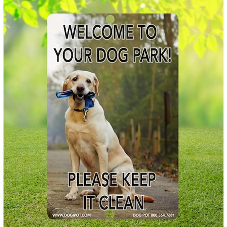 Dogipot Reflective Dog Park Pet Sign, 11.5" x 18", 1204-YLR 1204-YLR