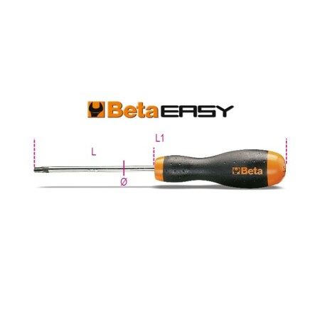 Beta Torx Head Screwdriver, T10 T10 Round 012070010