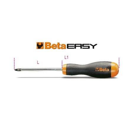 Beta Cross Head Screwdriver, 100mm Phillips #2 012090006