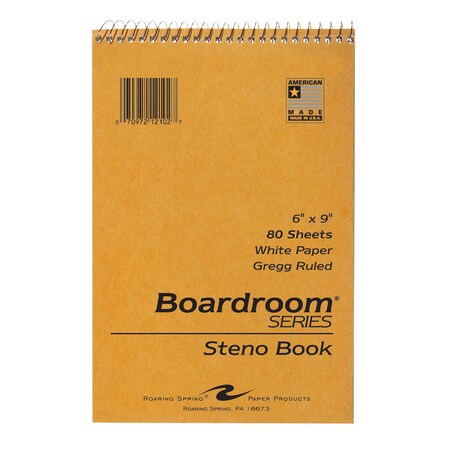Roaring Spring Steno Notebook, 6" x 9", 80 Shee, PK4032 12102PL