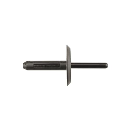 Disco Blk Nyln Fender Liner Rivet 1/4"6.3mm D, Flanged Head, 1/4 in Dia., Nylon Body 12136PK