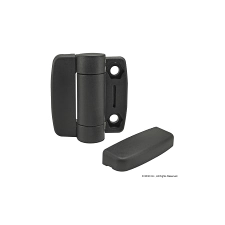 80/20 Standard Hinge W/Cover Caps Nylon Blk 12162