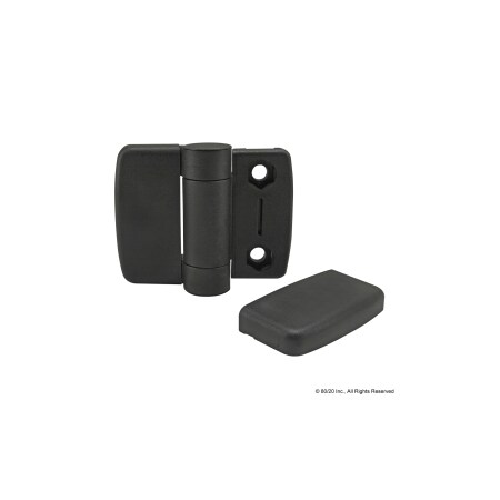 80/20 Standard Hinge W/Cover Caps Nylon Blk 12165