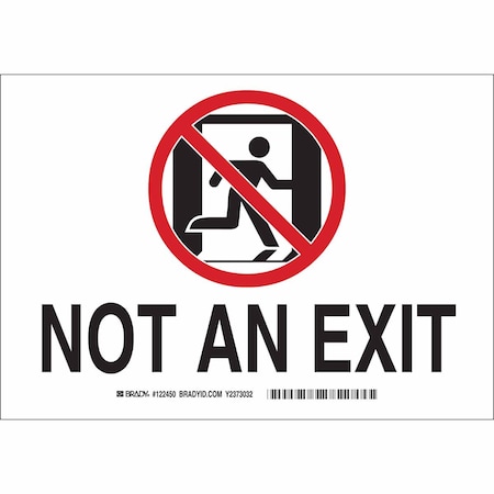 Brady Exit Sign, Polyester, 14" W, 10" H, Not An Exit, White 122617