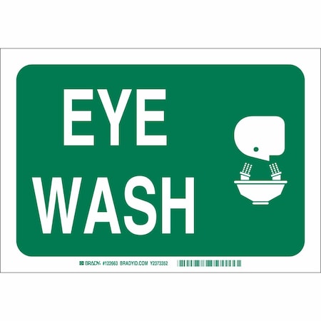 Brady Eye Wash, 10" W x 7" H, Rectangle, Aluminum, 42744 42744