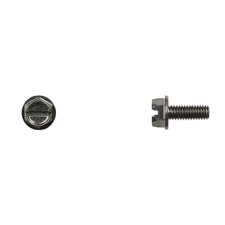 Disco Blk License Plate Screws 6x16mm 10mm Hx Wash Hd Slotted PK50 12269PK
