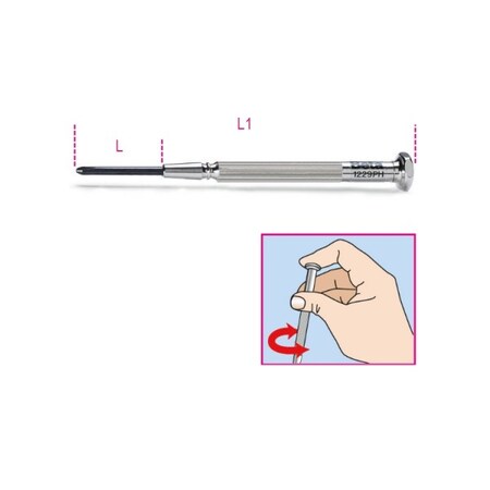Beta Cross Head Micro-Screwdriver, 29mm Phillips #1 012290251