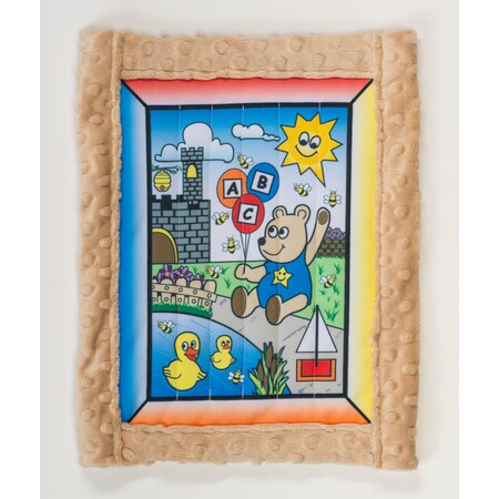 Pearl Toddler Quilt Kit, Boy Bear W/ Tan Minkee Back 1234-7