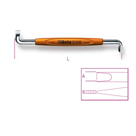 Beta Offset Screwdriver, Slotted, 1.2x8mm Slotted 1.2mm x 8mm 012360204