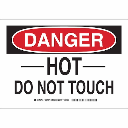 Brady Danger Sign, 10 in H, 14 in W, Aluminum, Rectangle, English, 123728 123728
