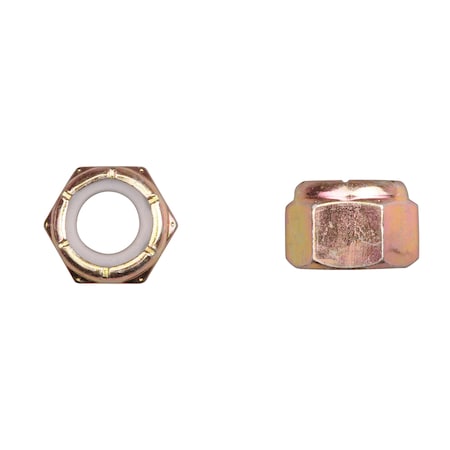 Disco Nylon Insert Lock Nut, 9/16"-12, Grade 8, Yellow Zinc 12383PK