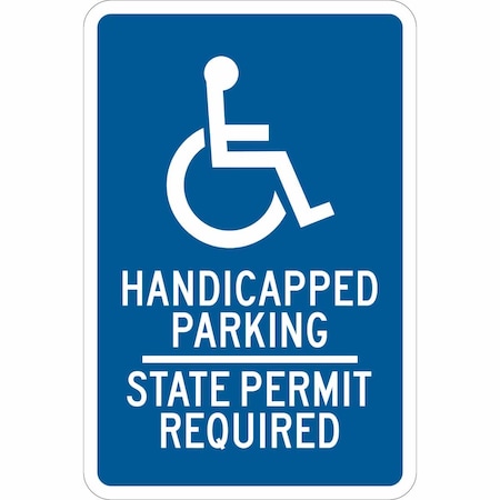 Brady Handicap Parking Sign, 18"H, 12"W, Alum, 123872 123872
