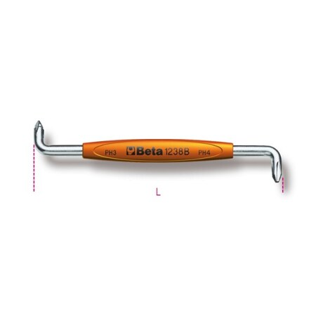 Beta Offset Screwdriver, Cross Head, 3-4PH Phillips #3-#4 012380203