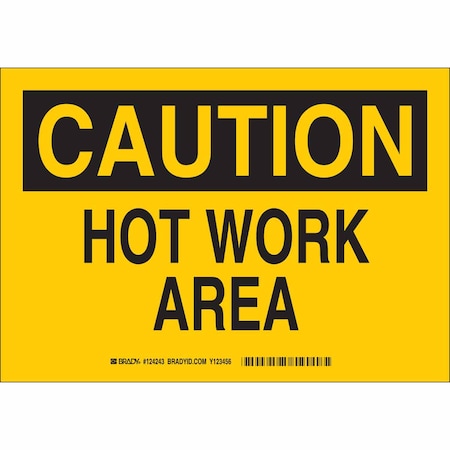 Brady Caution Sign, 7 in H, 10 in W, Aluminum, Rectangle, English, 124241 124241