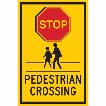 Brady Traffic Sign, 18 in H, 12 in W, Plastic, Rectangle, English, 124396 124396