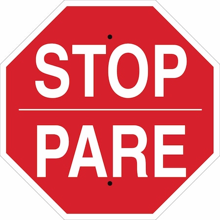 Brady Stop Sign, 18" W, 18" H, Aluminum, Red, White 124571