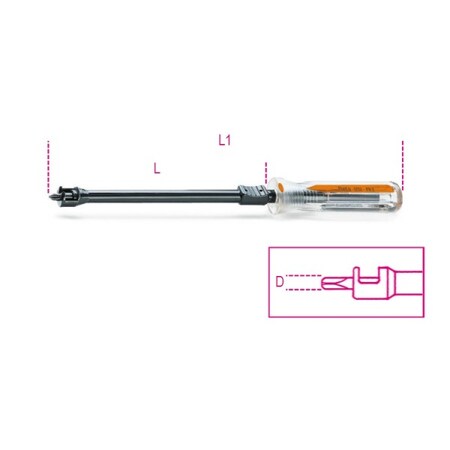 Beta Screwholding Screwdriver, 2mm x 6mm x 175 Phillips #2 012510020