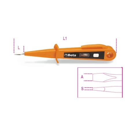 Beta Mains Testing Screwdriver, 125/250V 0.5mm x 3mm 15mm 012530010