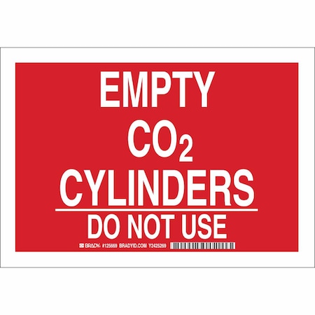 Brady Chemical Sign, 7 in H, 10 in W, Rectangle, English, 125667 125667