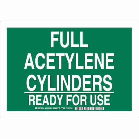 Brady Chemical Sign, 10 in H, 14 in W, Rectangle, English, 125682 125682