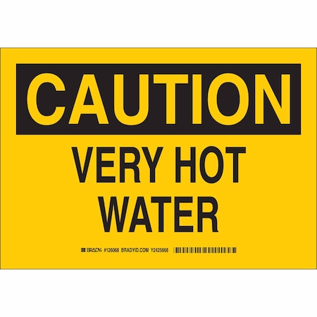 Brady Caution Sign, 10 in H, 14 in W, Aluminum, Rectangle, English, 126069 126069