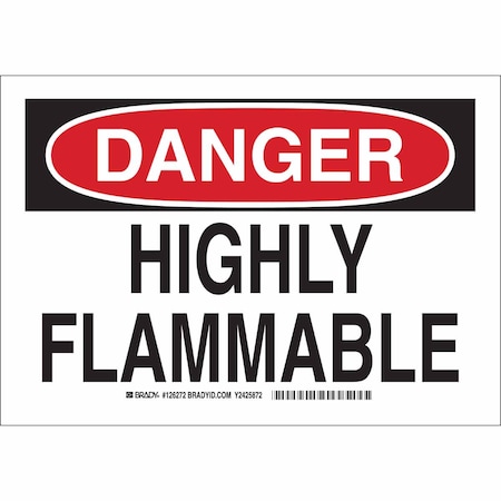 Brady Danger Sign, 10 in H, 14 in W, Rectangle, English, 126273 126273