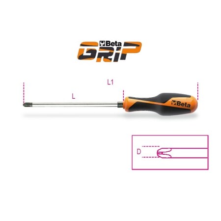 Beta Screwdriver, Hexagon, 10mm x 200mm Hex #4 012620159