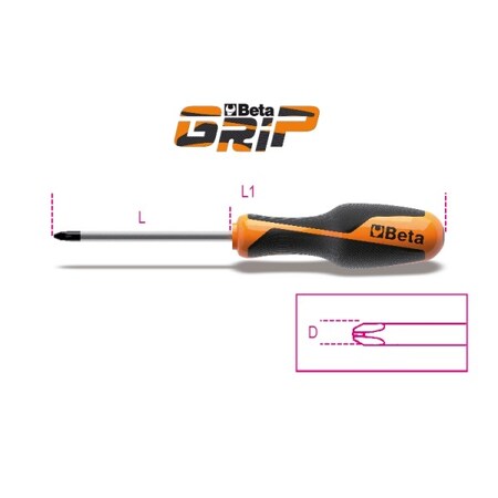 Beta Screwdriver, Cross Head, 200mm Phillips #4 012620027