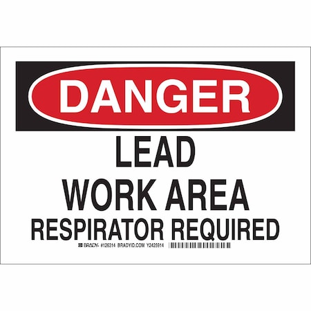 Brady Danger Sign, 10 in Height, 14 in Width, Aluminum, Rectangle, English 126315