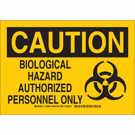 Brady Caution Sign, 7 in H, 10 in W, Polyester, Rectangle, English, 126692 126692