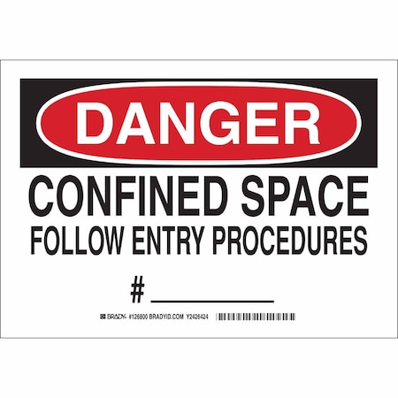 Brady Danger Sign, 10 in H x 14 in W, Polyester, Rectangle 126803