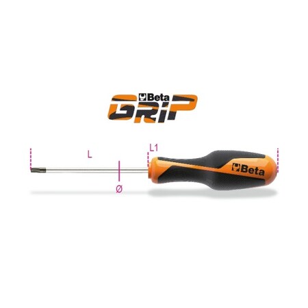 Beta Screwdriver RTX with Handle, 15mm T15 Round 012680015