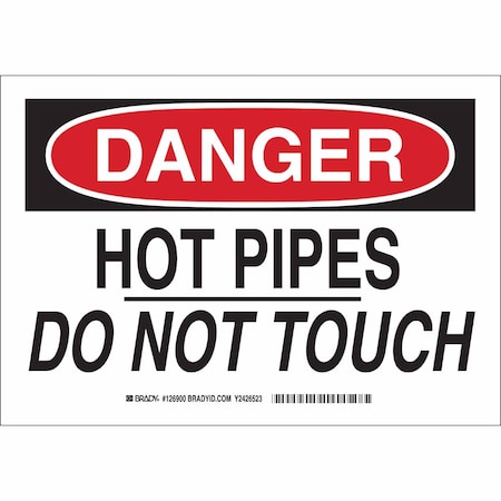 Brady Danger Sign, 7 in H, 10 in W, Aluminum, Rectangle, English, 126900 126900