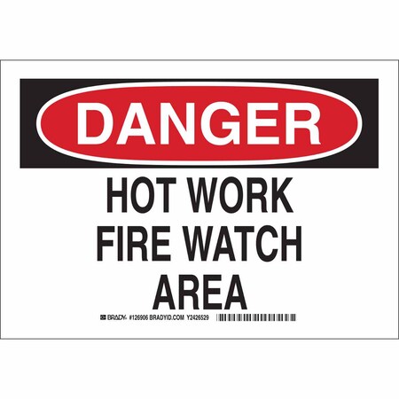 Brady Danger Sign, 7 in H, 10 in W, Aluminum, Rectangle, English, 126906 126906