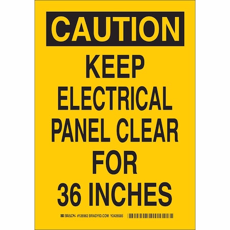 Brady Caution Sign, 10 in Height, 7 in Width, Polyester, Rectangle, English 126962