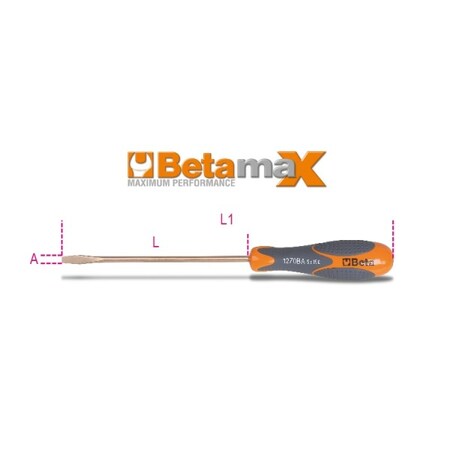 Beta Spark-Proof Screwdriver, 4mm x 100mm Slotted 4mm 012700804
