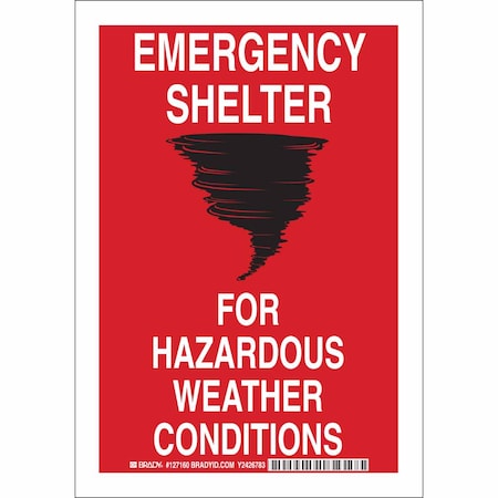 Brady Safety Sign, Plastic, 10x7, Wht/Blk/Red 127159