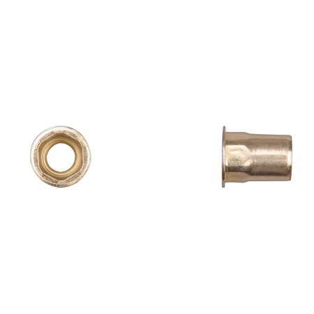 Disco Nut Insert, 3/8"-16 Thrd Sz, Hex, Zinc Yellow 12719PK