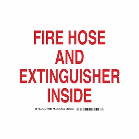 Brady Fire Ext Sign, 10X14", Red/White, Width: 14" 127222